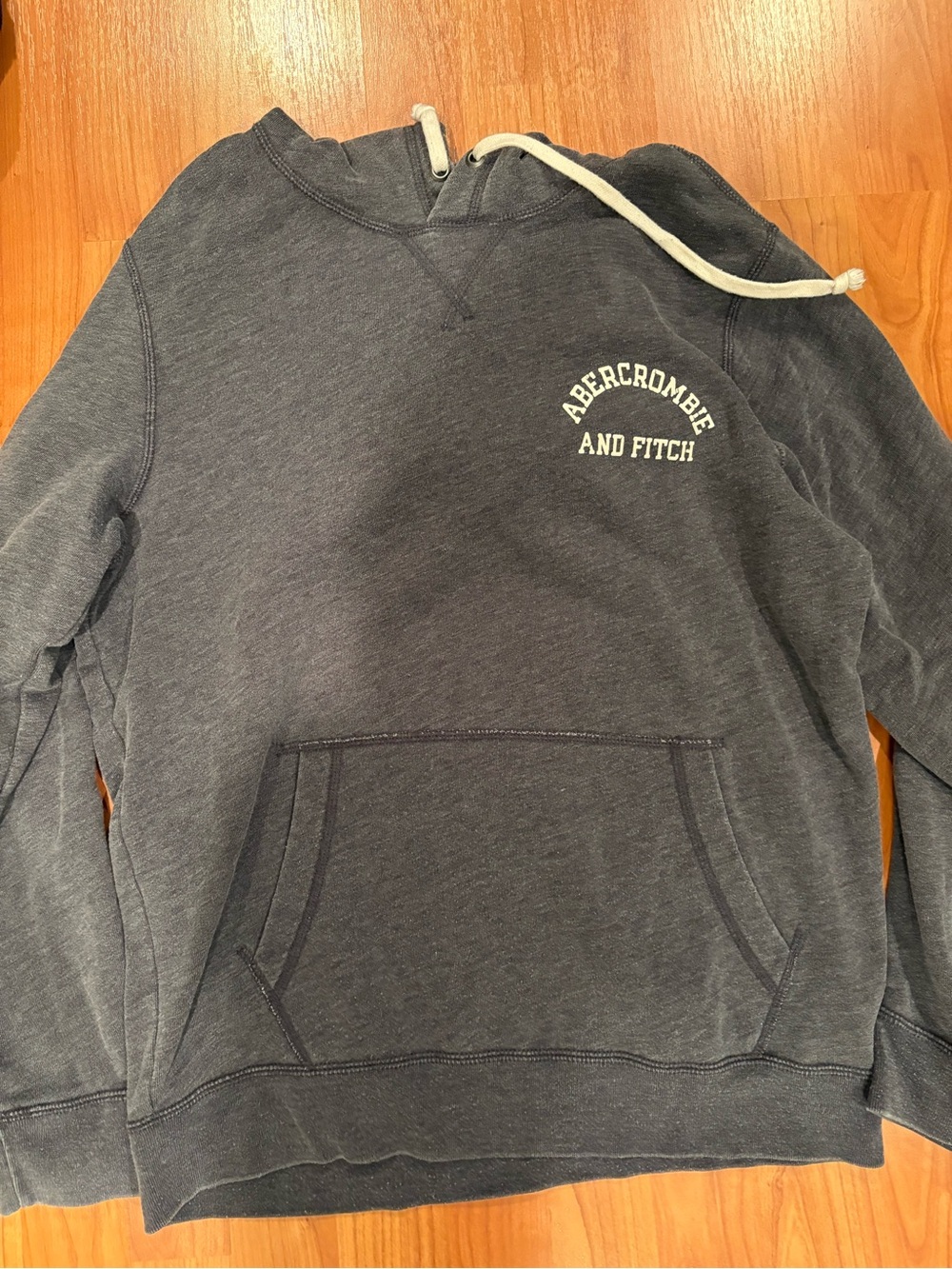 Abercrombie & Fitch Charcoal Pullover Hoodie with Logo